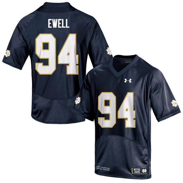 Men's NCAA Notre Dame Fighting Irish #94 Darnell Ewell Stitched College Under Armour Authentic Navy Football Jersey IY10K15RR